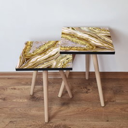 Hanah Home Mesas Nido Dorado (2 Piezas)